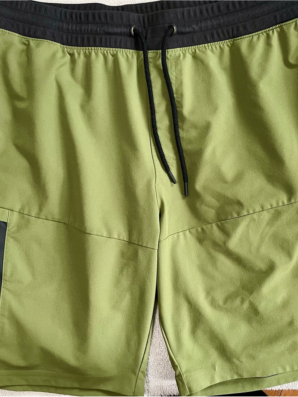 Under Armour Olive Green Athletic Shorts with Black Waistband